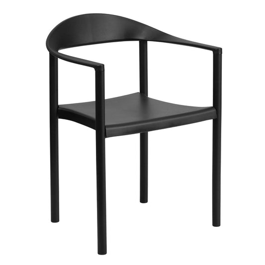 Hercules Series 1000 Lb. Capacity Black Plastic Cafe Stack Chair By Flash Furniture | Side Chairs | Modishstore - 1