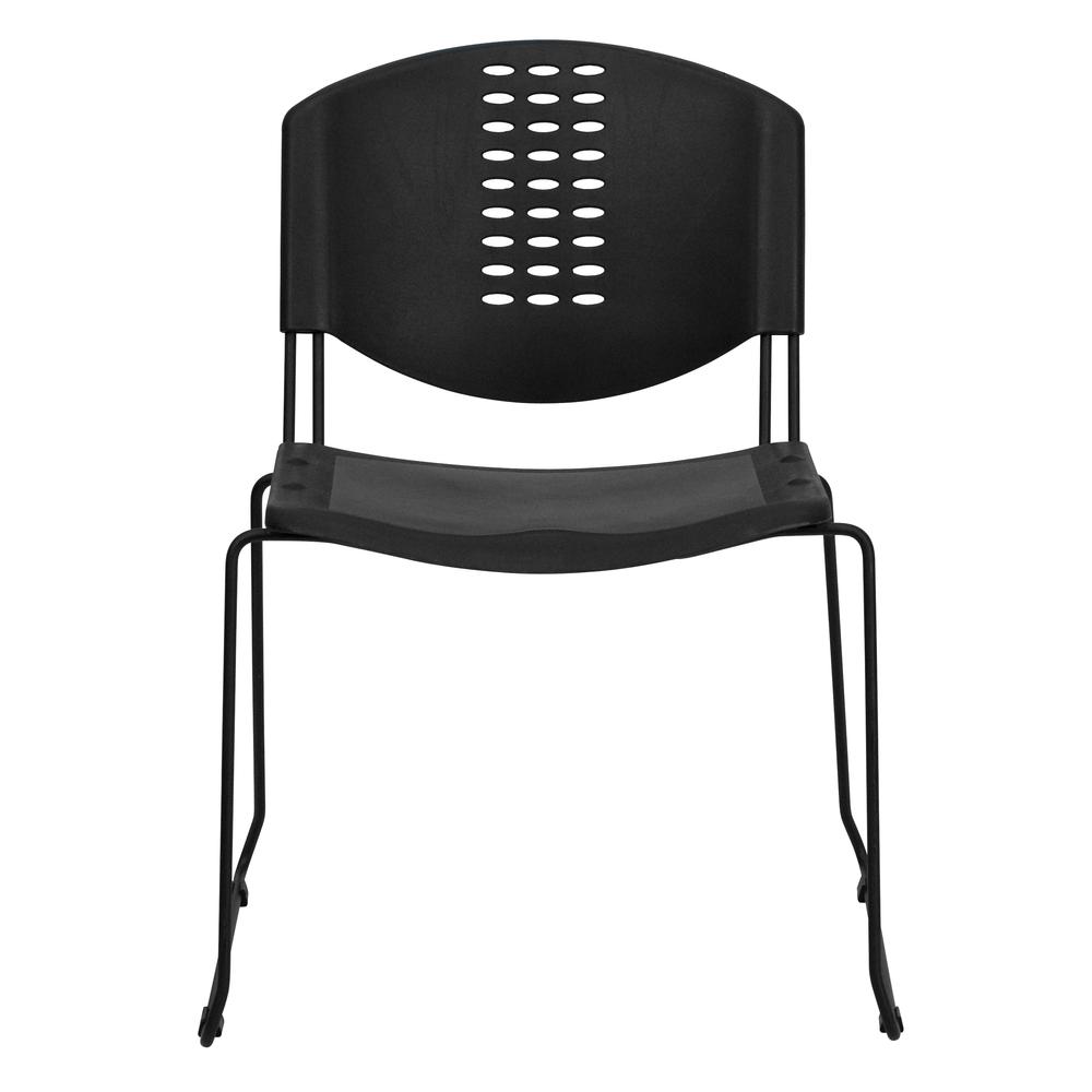 Hercules Series 400 Lb. Capacity Black Plastic Stack Chair With Black Frame By Flash Furniture | Side Chairs | Modishstore - 4