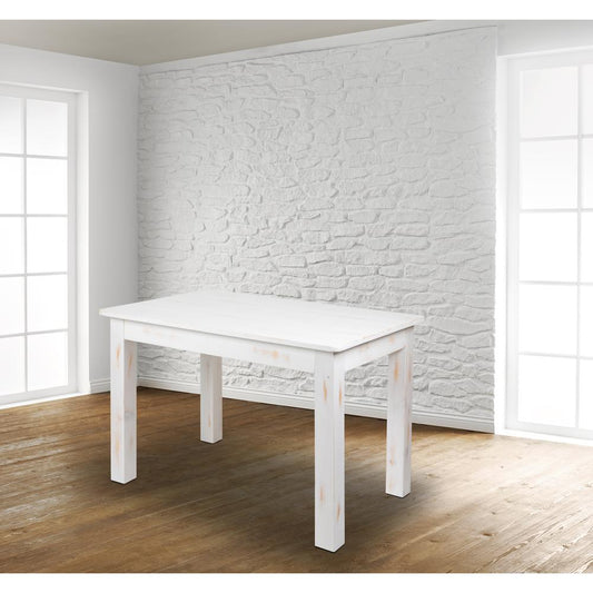 Hercules Series 46" X 30" Rectangular Antique Rustic White Solid Pine Farm Dining Table By Flash Furniture | Dining Tables | Modishstore