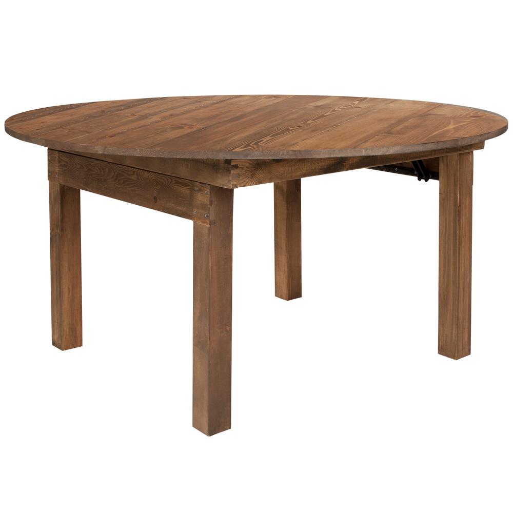 Hercules Series Round Dining Table | Farm Inspired, Rustic & Antique Pine Dining Room Table By Flash Furniture | Dining Tables | Modishstore - 1