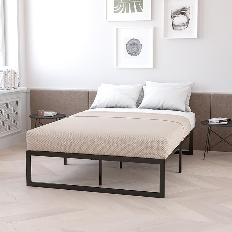 14 Inch Metal Platform Bed Frame With 10 Inch Pocket Spring Mattress In A Box (No Box Spring Required) - King By Flash Furniture | Beds | Modishstore - 1