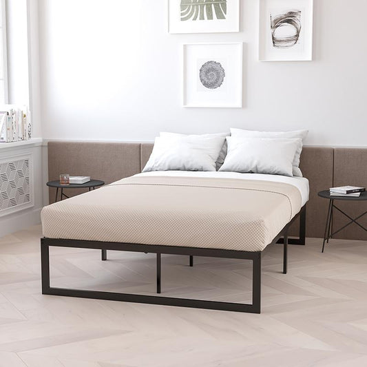 14 Inch Metal Platform Bed Frame With 12 Inch Memory Foam Pocket Spring Mattress In A Box (No Box Spring Required) - King By Flash Furniture | Beds | Modishstore - 1