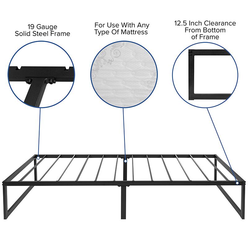 14 Inch Metal Platform Bed Frame With 12 Inch Memory Foam Pocket Spring Mattress In A Box (No Box Spring Required) - Twin By Flash Furniture | Beds | Modishstore - 4