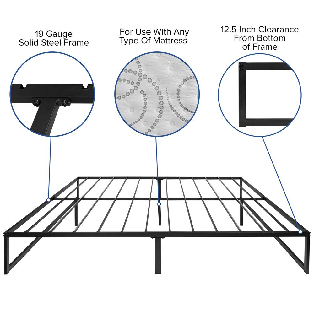 14 Inch Metal Platform Bed Frame With 10 Inch Pocket Spring Mattress In A Box And 3 Inch Cool Gel Memory Foam Topper - King By Flash Furniture | Beds | Modishstore - 4