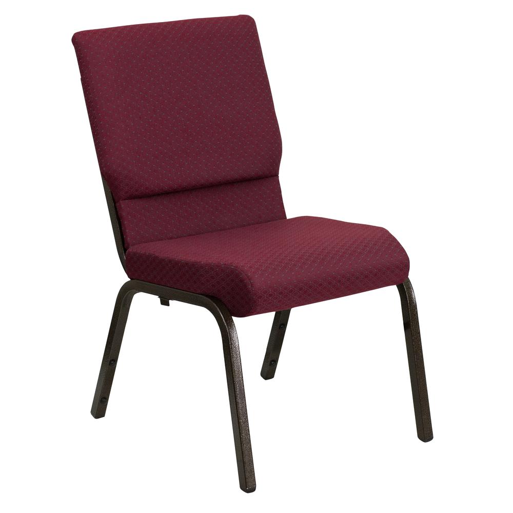 Hercules Series 18.5''W Stacking Church Chair In Burgundy Patterned Fabric - Gold Vein Frame By Flash Furniture | Side Chairs | Modishstore - 1