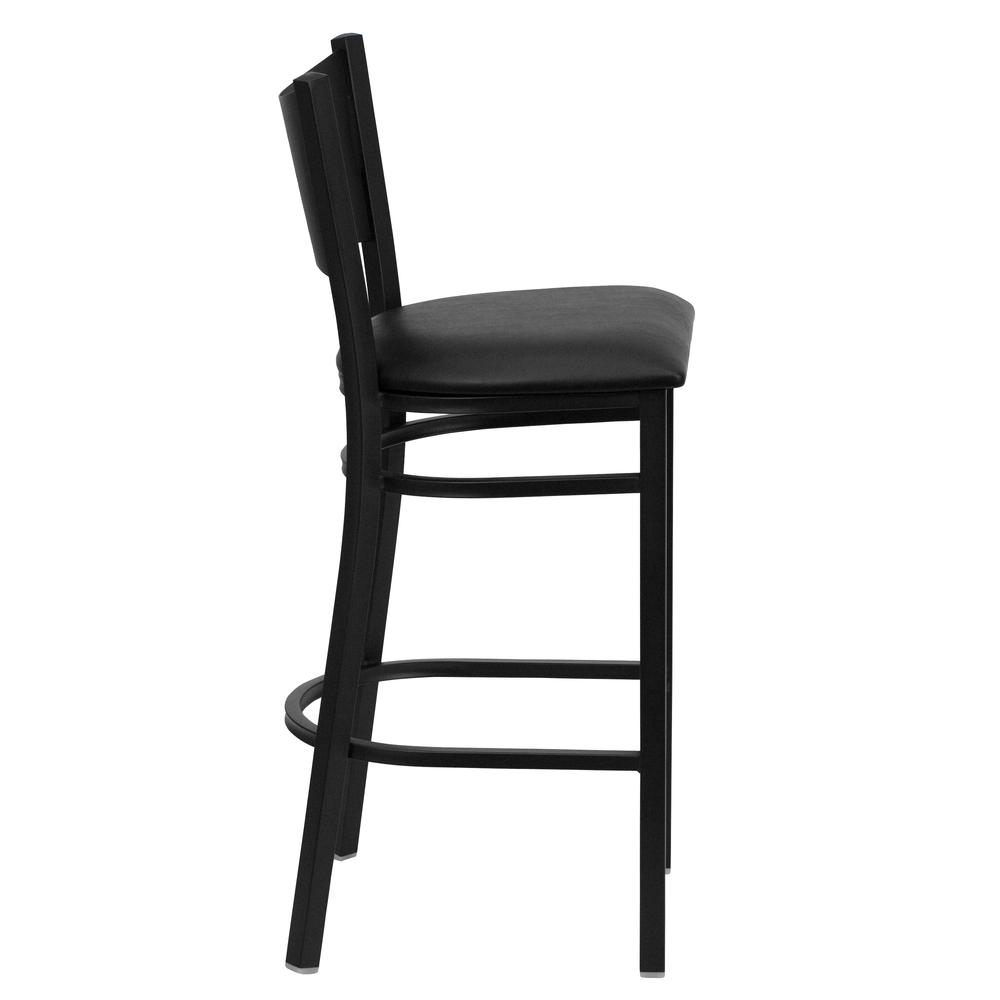 Hercules Series Black Coffee Back Metal Restaurant Barstool - Black Vinyl Seat By Flash Furniture | Bar Stools | Modishstore - 2