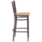 Hercules Series Clear Coated Ladder Back Metal Restaurant Barstool - Natural Wood Seat By Flash Furniture | Bar Stools | Modishstore - 2