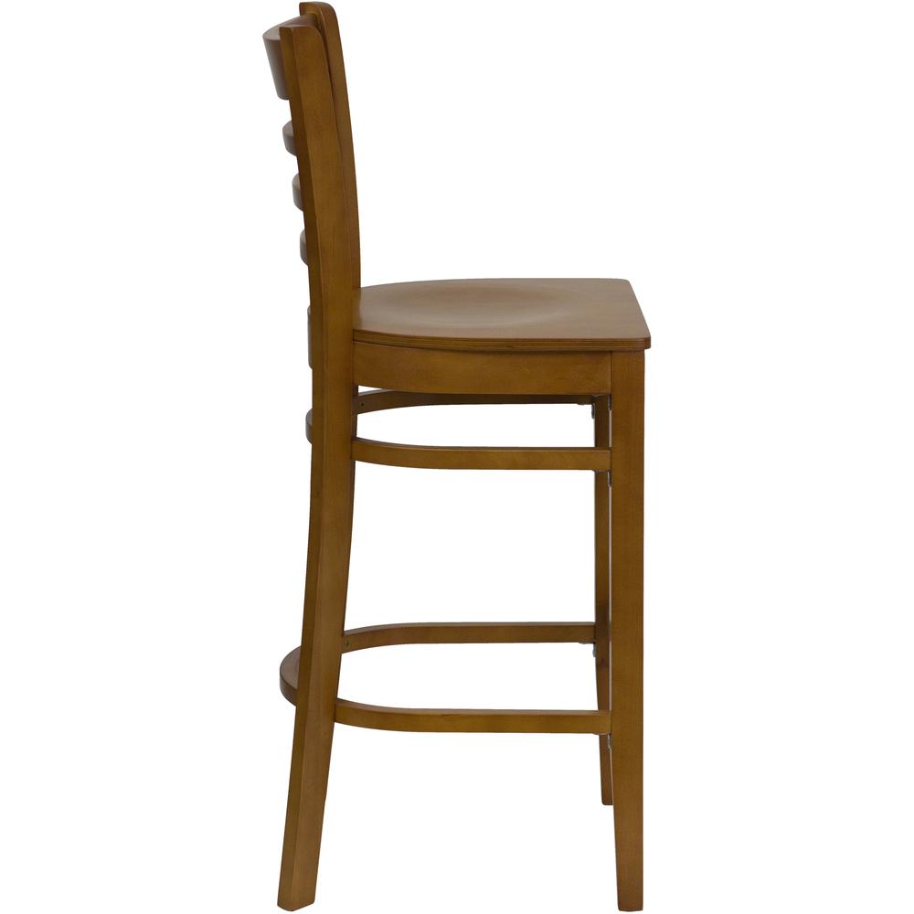 Hercules Series Ladder Back Cherry Wood Restaurant Barstool By Flash Furniture | Bar Stools | Modishstore - 2