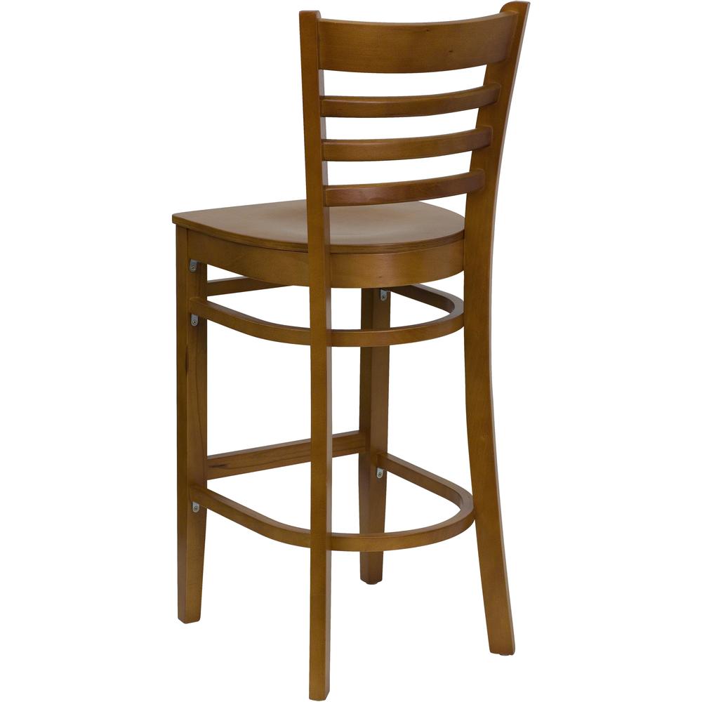 Hercules Series Ladder Back Cherry Wood Restaurant Barstool By Flash Furniture | Bar Stools | Modishstore - 3