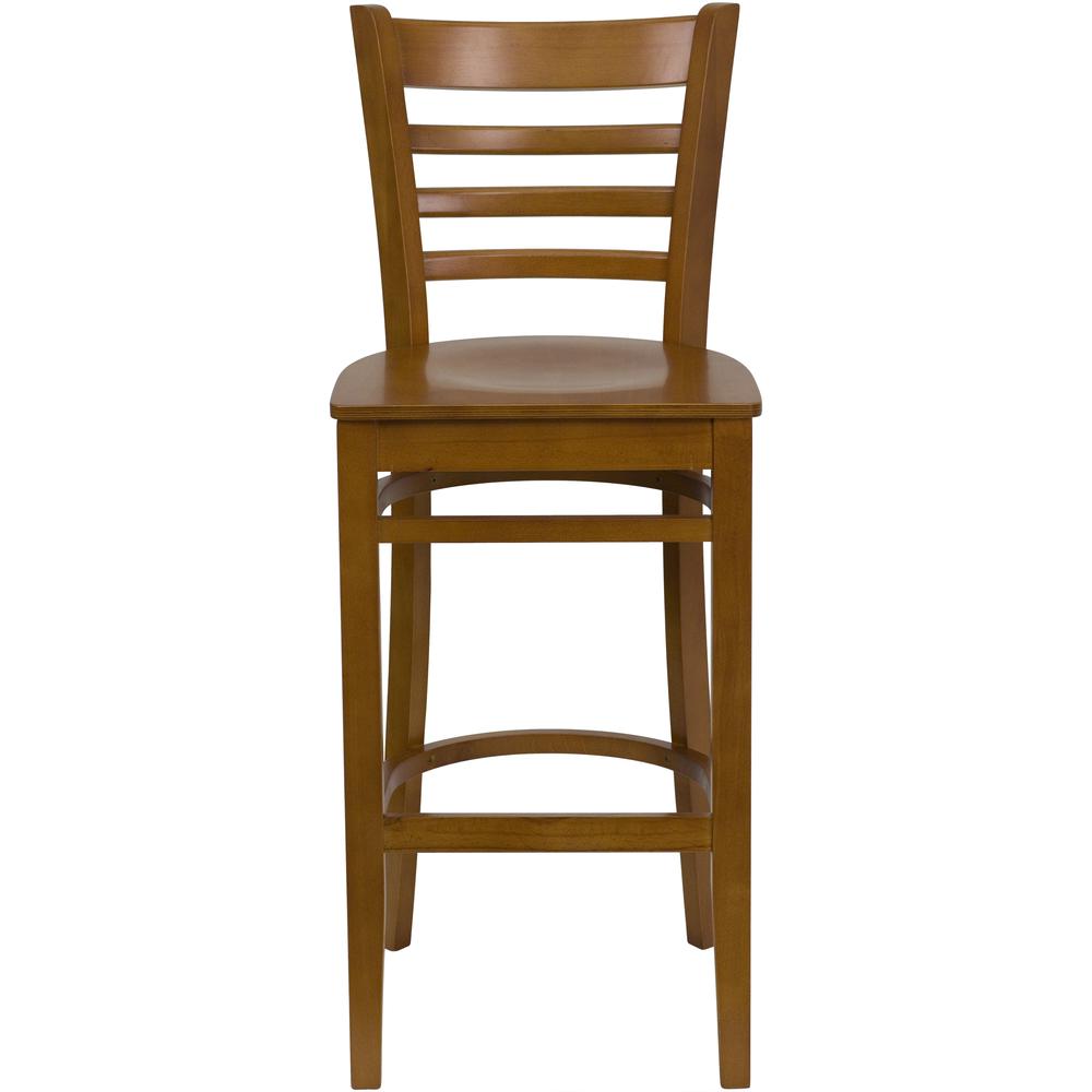 Hercules Series Ladder Back Cherry Wood Restaurant Barstool By Flash Furniture | Bar Stools | Modishstore - 4