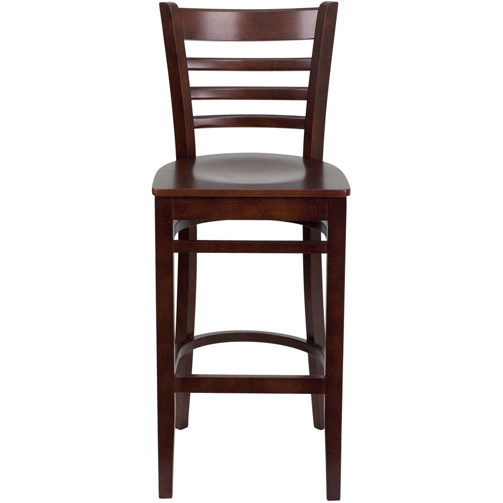 Hercules Series Ladder Back Mahogany Wood Restaurant Barstool By Flash Furniture | Bar Stools | Modishstore - 4