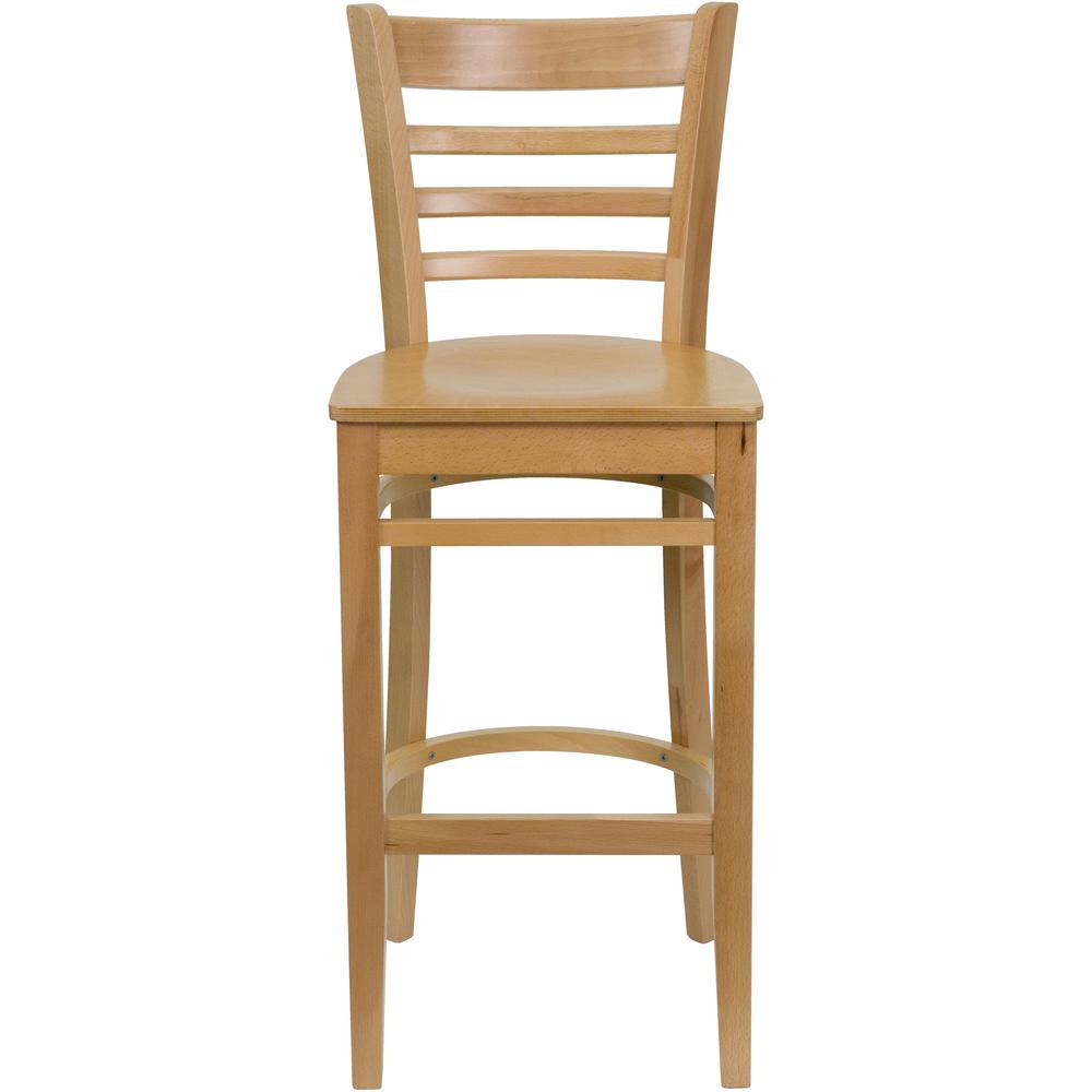 Hercules Series Ladder Back Natural Wood Restaurant Barstool By Flash Furniture | Bar Stools | Modishstore - 4