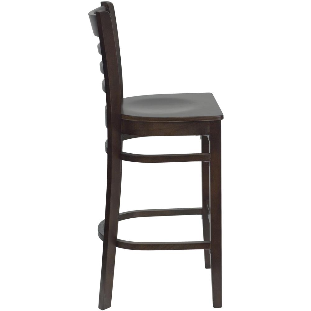 Hercules Series Ladder Back Walnut Wood Restaurant Barstool By Flash Furniture | Bar Stools | Modishstore - 2