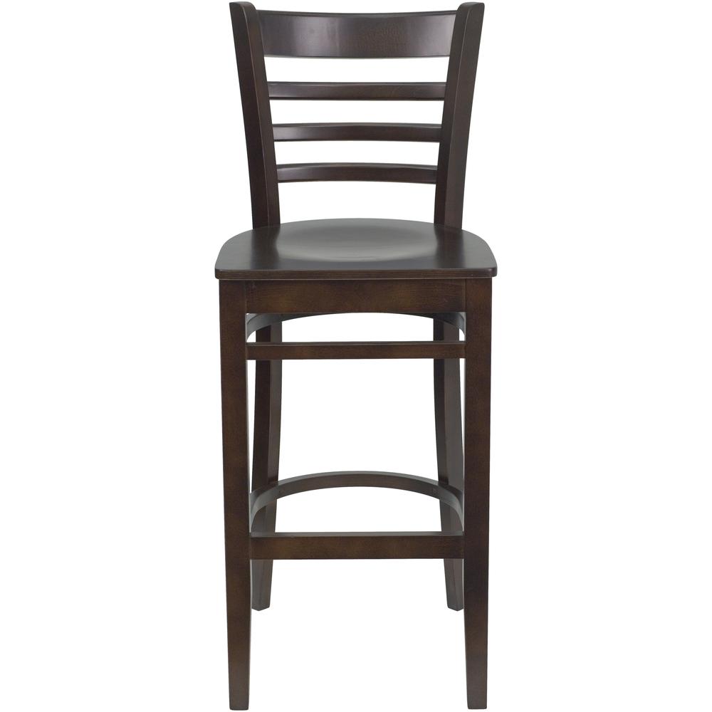 Hercules Series Ladder Back Walnut Wood Restaurant Barstool By Flash Furniture | Bar Stools | Modishstore - 4