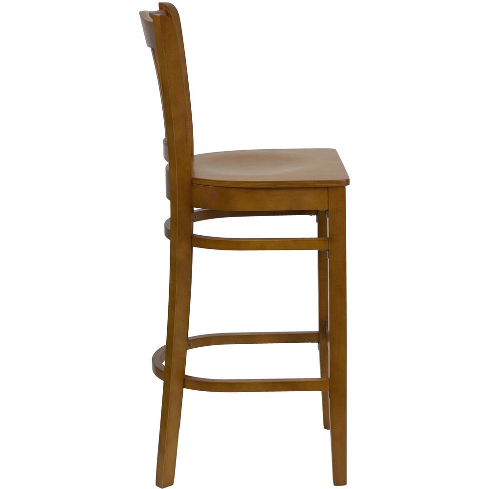 Hercules Series Vertical Slat Back Cherry Wood Restaurant Barstool By Flash Furniture | Bar Stools | Modishstore - 2