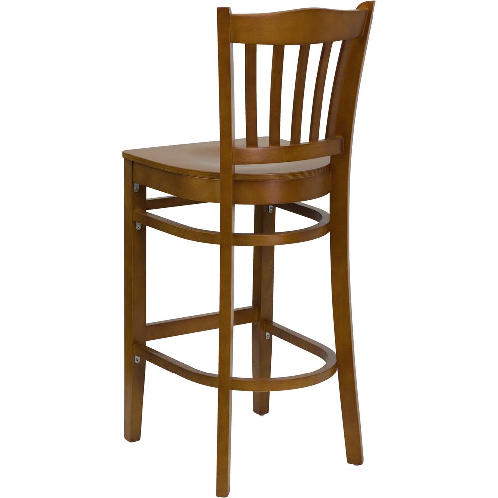 Hercules Series Vertical Slat Back Cherry Wood Restaurant Barstool By Flash Furniture | Bar Stools | Modishstore - 3