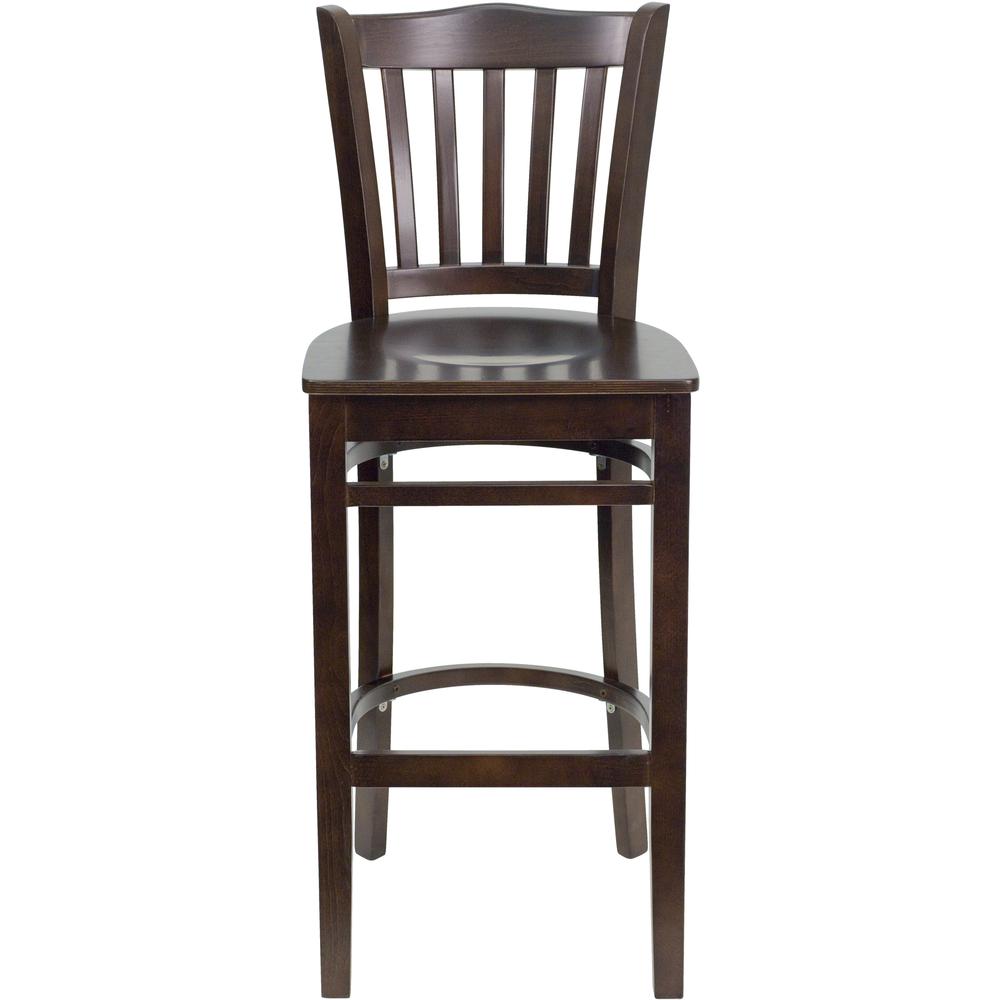 Hercules Series Vertical Slat Back Walnut Wood Restaurant Barstool By Flash Furniture | Bar Stools | Modishstore - 4