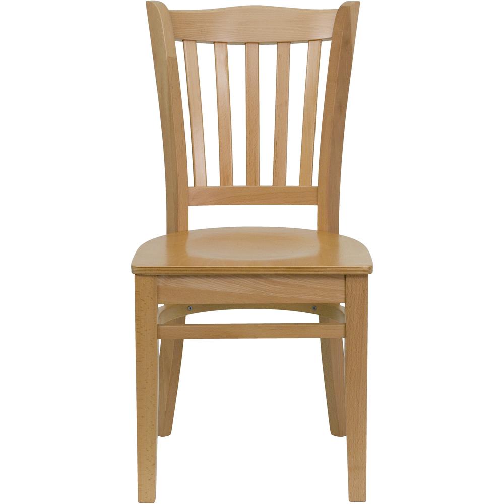 Flash Furniture Vertical Slat Back Restaurant Chair Natural Wood Hercules Series