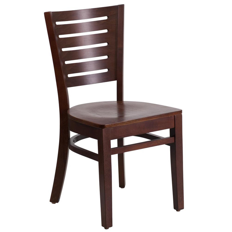 Darby Series Slat Back Walnut Wood Restaurant Chair By Flash Furniture | Dining Chairs | Modishstore - 1