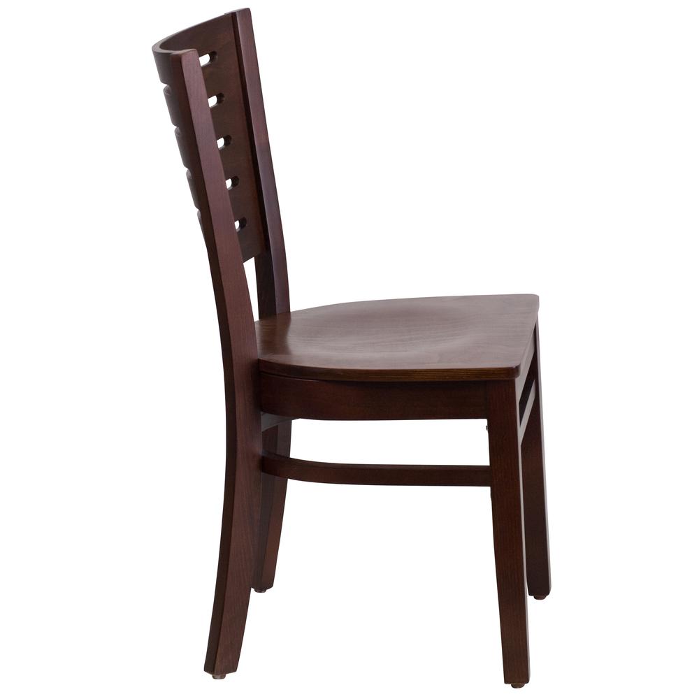 Darby Series Slat Back Walnut Wood Restaurant Chair By Flash Furniture | Dining Chairs | Modishstore - 2