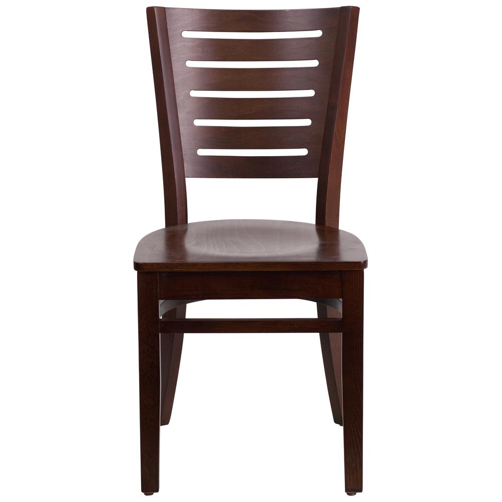 Darby Series Slat Back Walnut Wood Restaurant Chair By Flash Furniture | Dining Chairs | Modishstore - 4