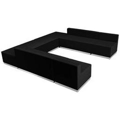 Hercules Alon Series Black Leathersoft Reception Configuration, 8 Pieces By Flash Furniture