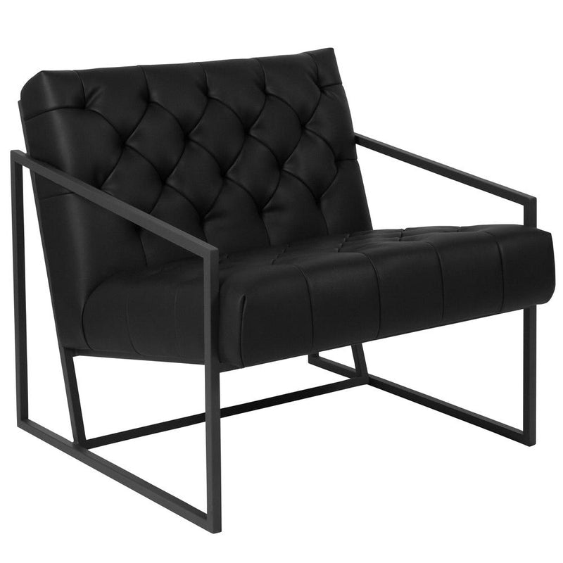 Hercules Madison Series Black Leathersoft Tufted Lounge Chair By Flash Furniture | Lounge Chairs | Modishstore - 1