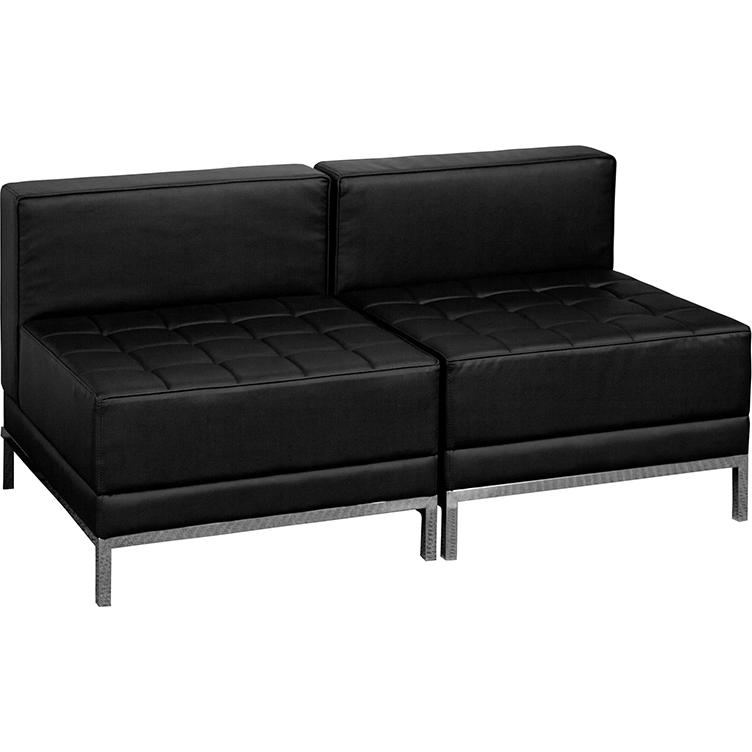 Hercules Imagination Series Black Leathersoft Lounge Set, 2 Pieces By Flash Furniture | Sofas | Modishstore - 2