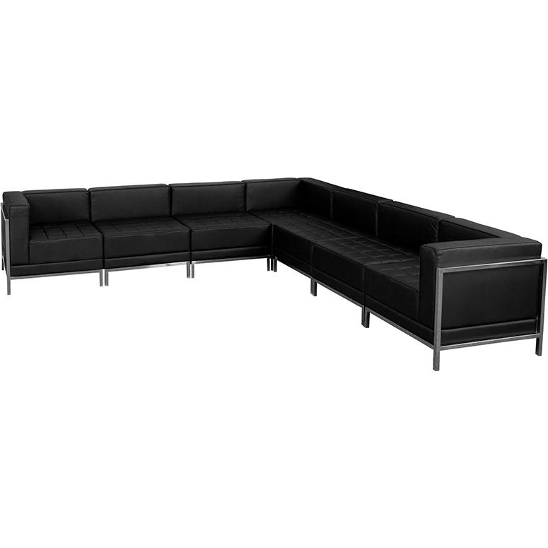 Hercules Imagination Series Black Leathersoft Sectional Configuration, 7 Pieces By Flash Furniture | Sofa Set | Modishstore - 2