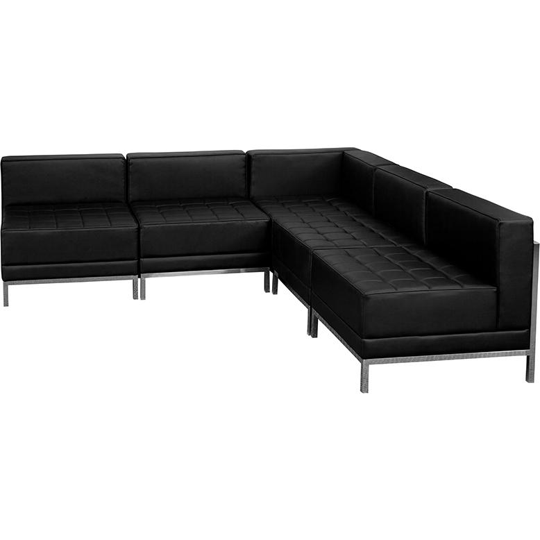 Hercules Imagination Series Black Leathersoft Sectional Configuration, 5 Pieces By Flash Furniture | Sectional | Modishstore - 2