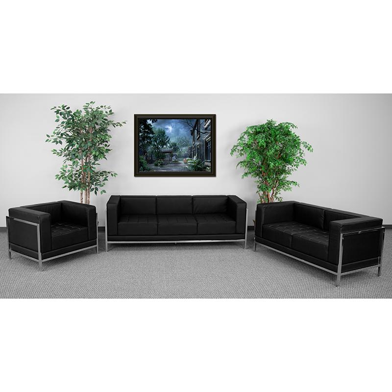 Hercules Imagination Series Black Leathersoft 3 Piece Sofa Set By Flash Furniture | Sofa Set | Modishstore - 1