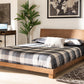 Baxton Studio Haines Modern and Contemporary Walnut Brown Finished Wood King Size Platform Bed | Modishstore | Beds