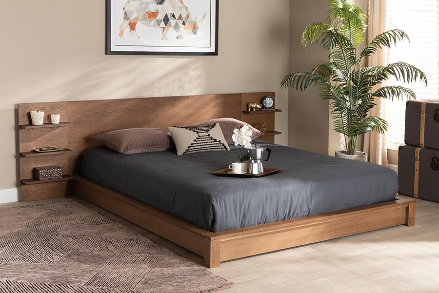 Baxton Studio Elina Modern and Contemporary Walnut Brown Finished