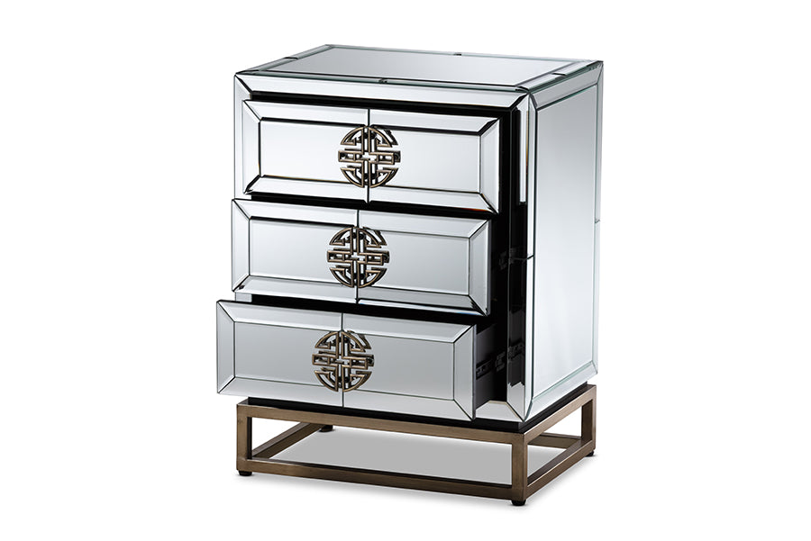 Baxton Studio Laken Contemporary Glam and Luxe Mirrored and