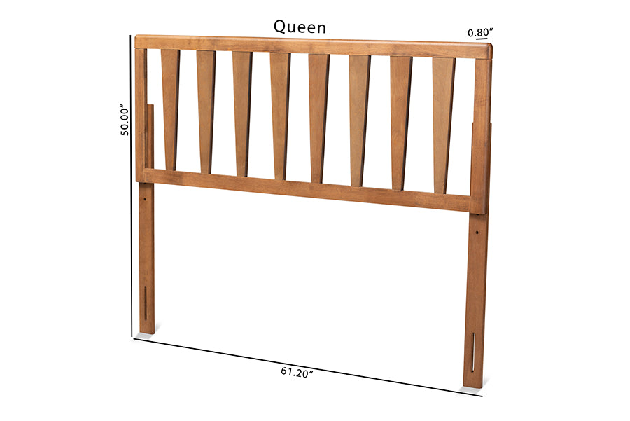 Baxton Studio Duncan Modern and Contemporary Ash Walnut Finished Wood Queen Size Headboard | Headboards | Modishstore - 5