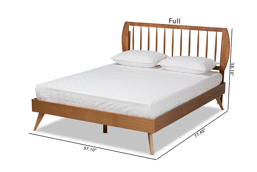 Baxton Studio Emiko Modern and Contemporary Walnut Brown Finished Wood Full Size Platform Bed | Beds | Modishstore - 4
