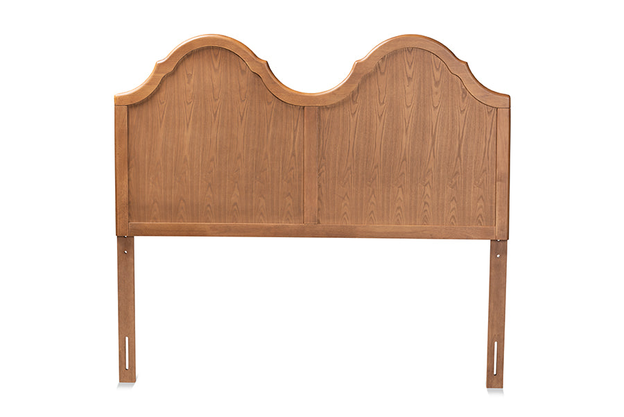 Baxton Studio Tobin Vintage Classic and Traditional Ash Walnut Finished Wood Queen Size Arched Headboard | Headboards | Modishstore - 4