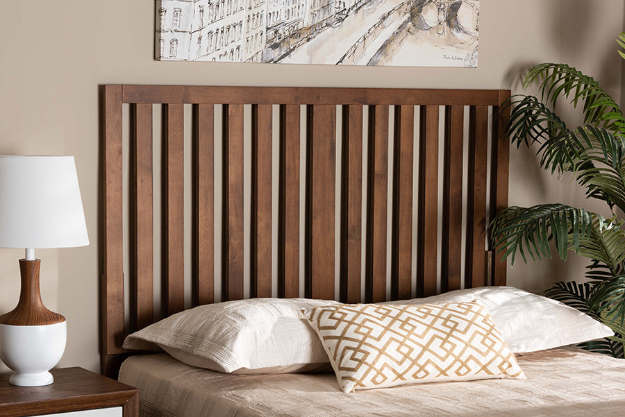 Baxton Studio Oren Modern and Transitional Ash Walnut Finished Wood Full Size Headboard | Headboards | Modishstore - 2