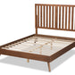 Baxton Studio Saki Mid-Century Modern Walnut Brown Finished Wood Full Size Platform Bed | Beds | Modishstore - 8