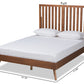 Baxton Studio Saki Mid-Century Modern Walnut Brown Finished Wood Full Size Platform Bed | Beds | Modishstore - 6