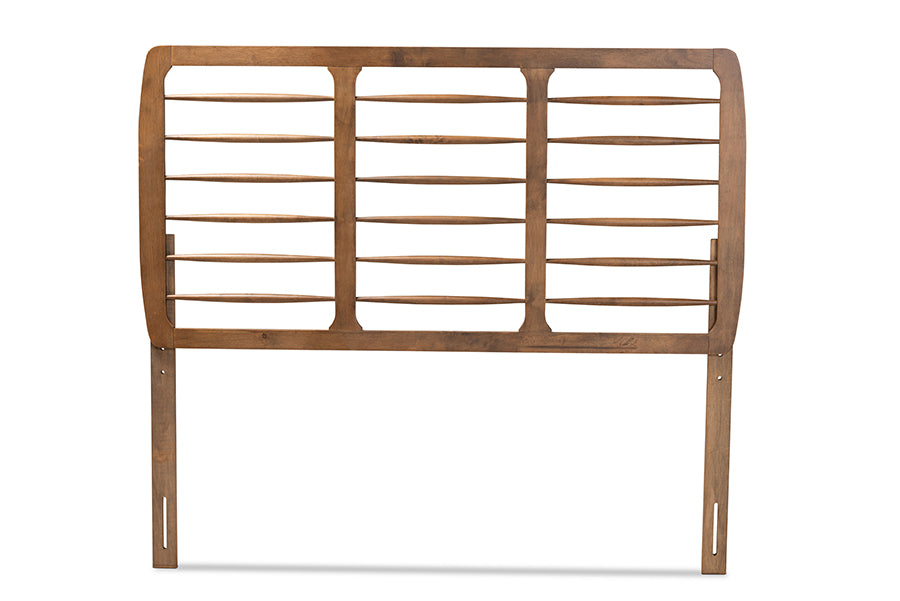 Baxton Studio Carolyn Mid-Century Modern Ash Walnut Finished Wood Full Size Headboard | Headboards | Modishstore - 4