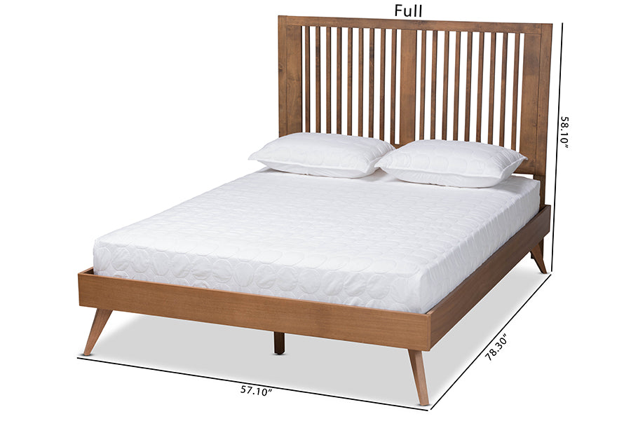 Baxton Studio Takeo Mid-Century Modern Transitional Ash Walnut Finished Wood Full Size Platform Bed | Beds | Modishstore - 6