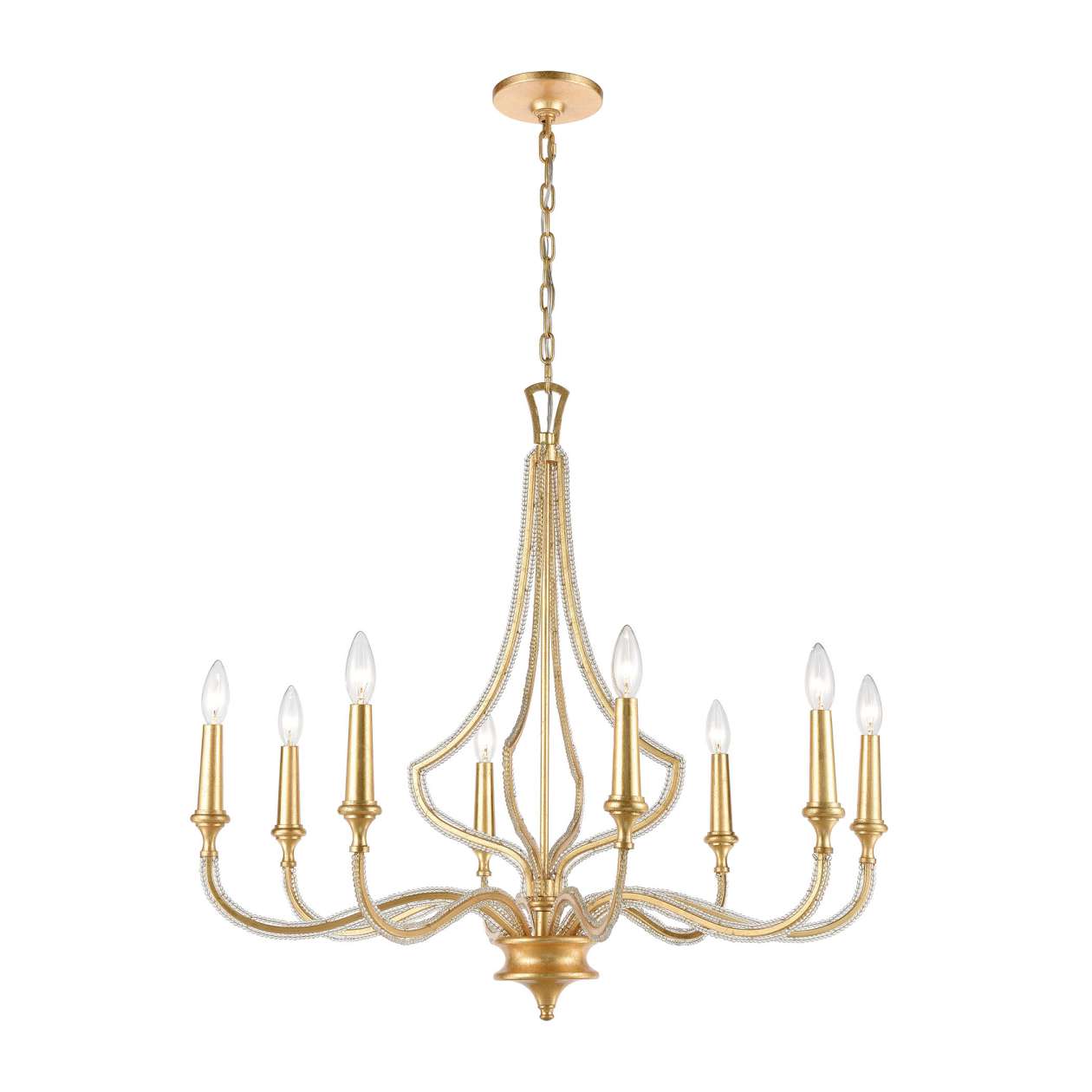 La Rochelle 8-Light Chandelier in Parisian Gold Leaf ELK Lighting | Chandeliers | Modishstore