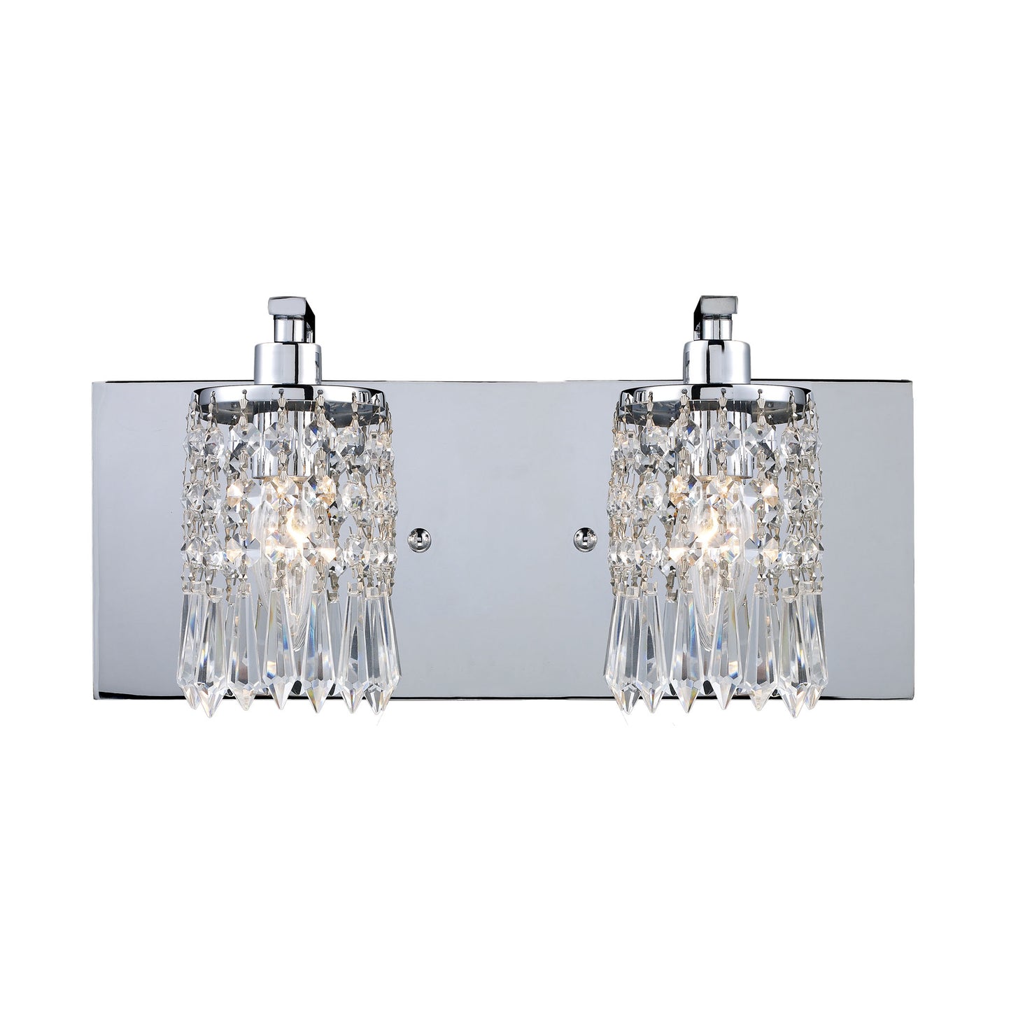 Optix 2-Light Vanity Sconce in Polished Chrome with Clear Crystal ELK Lighting | Sconces | Modishstore