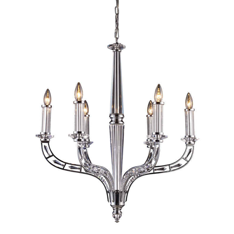 Zullaix 6-Light Chandelier in Polished Chrome ELK Lighting | Chandeliers | Modishstore