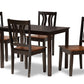 baxton studio zamira modern and contemporary transitional two tone dark brown and walnut brown finished wood 5 piece dining set | Modish Furniture Store-2