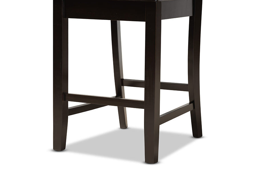 Baxton Studio Fenton Modern and Contemporary Transitional Dark Brown Finished Wood 5-Piece Pub Set | Bar Stools & Table | Modishstore - 4