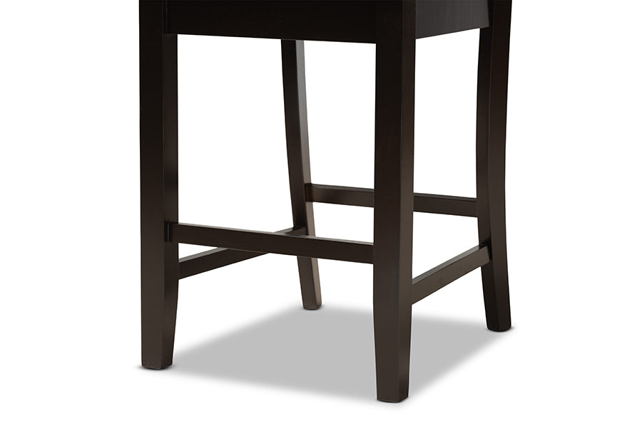 Baxton Studio Gervais Modern Transitional Sand Fabric Dark Brown 2-Piece Counter Stool Set | Counter Stools | Modishstore - 3