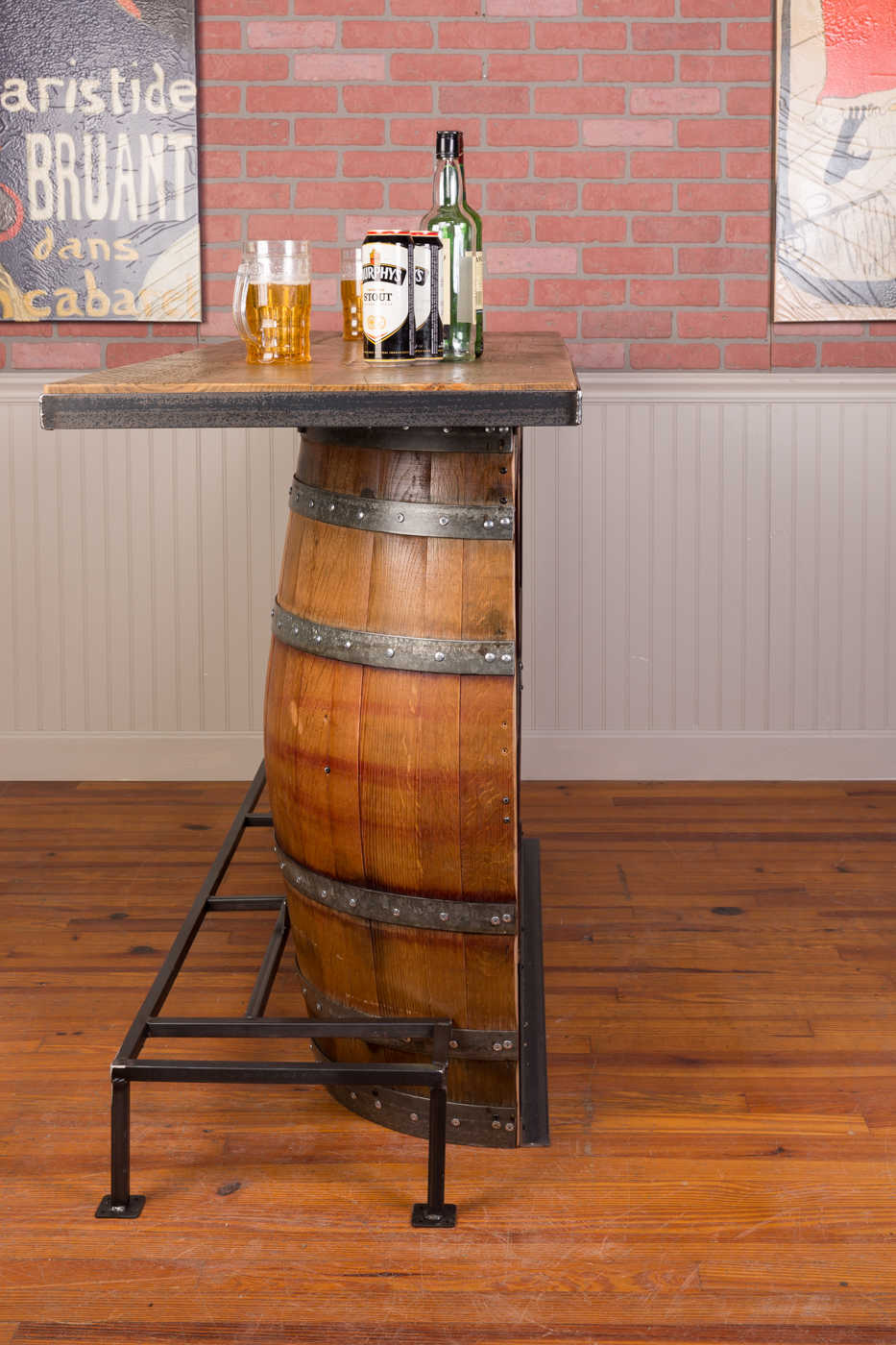 Wine barrel bar discount cart