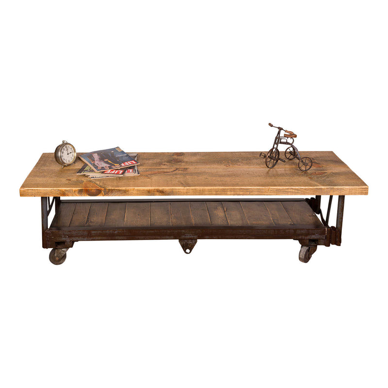 Napa East Industrial Coffee Table with Plank Shelf | Coffee Tables | Modishstore - 1